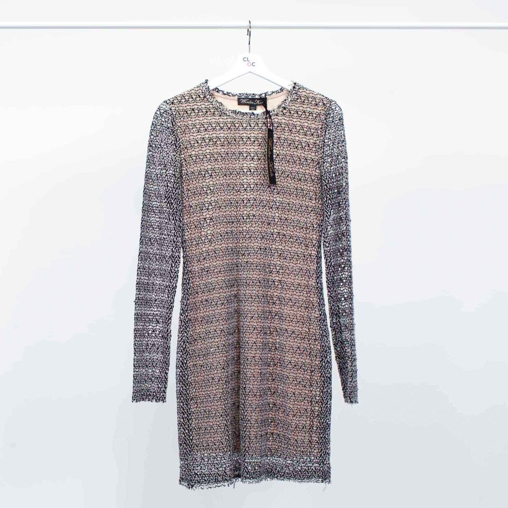 Winter Kate Sheer Knit Dress with Sequins
